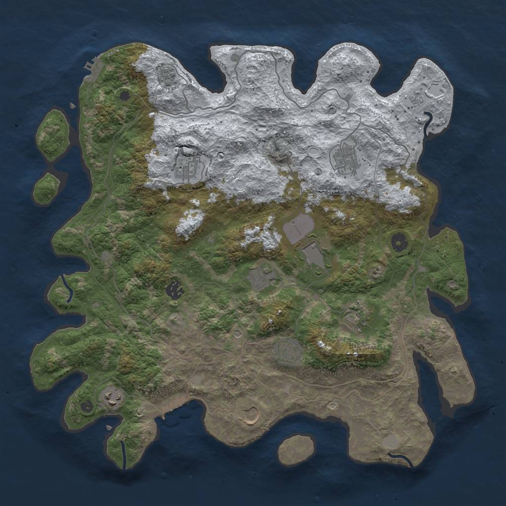 Rust Map: Procedural Map, Size: 4250, Seed: 4741438, 19 Monuments
