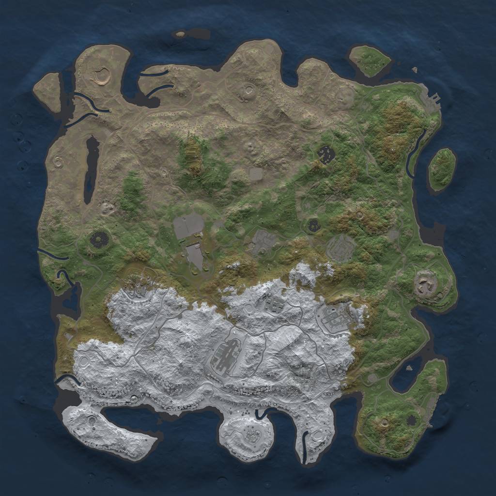 Rust Map: Procedural Map, Size: 4250, Seed: 782218, 19 Monuments
