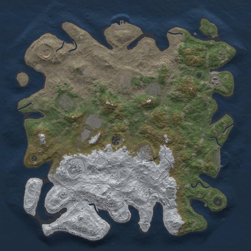 Rust Map: Procedural Map, Size: 4250, Seed: 5621174, 19 Monuments