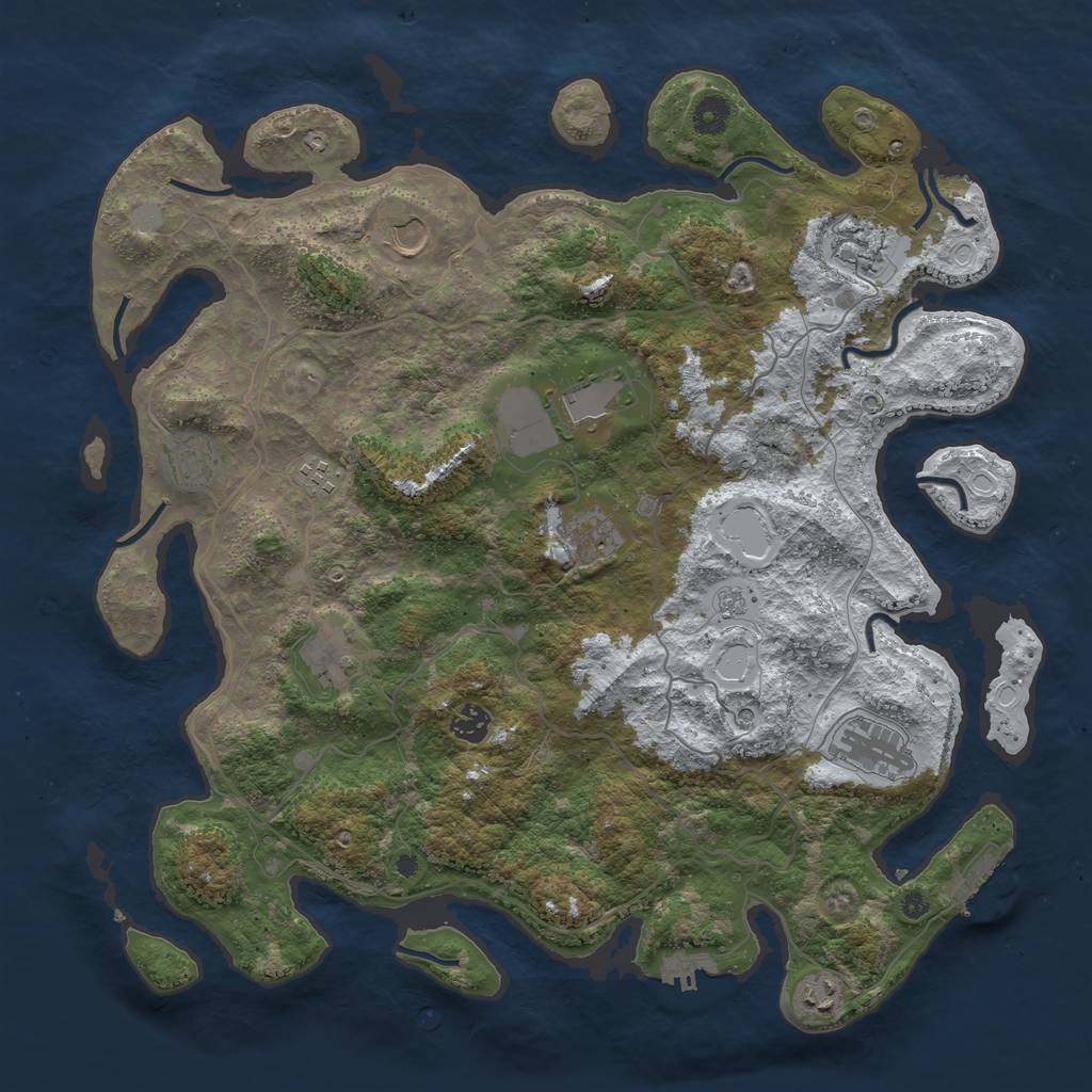 Rust Map: Procedural Map, Size: 4250, Seed: 1500043, 19 Monuments
