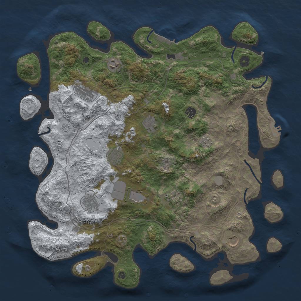 Rust Map: Procedural Map, Size: 4250, Seed: 5916924, 19 Monuments