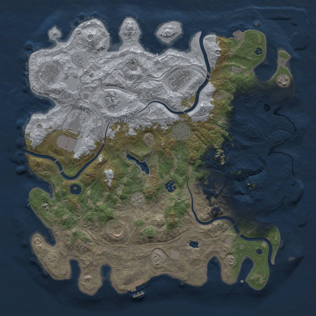 Rust Map: Procedural Map, Size: 4250, Seed: 2870146, 16 Monuments