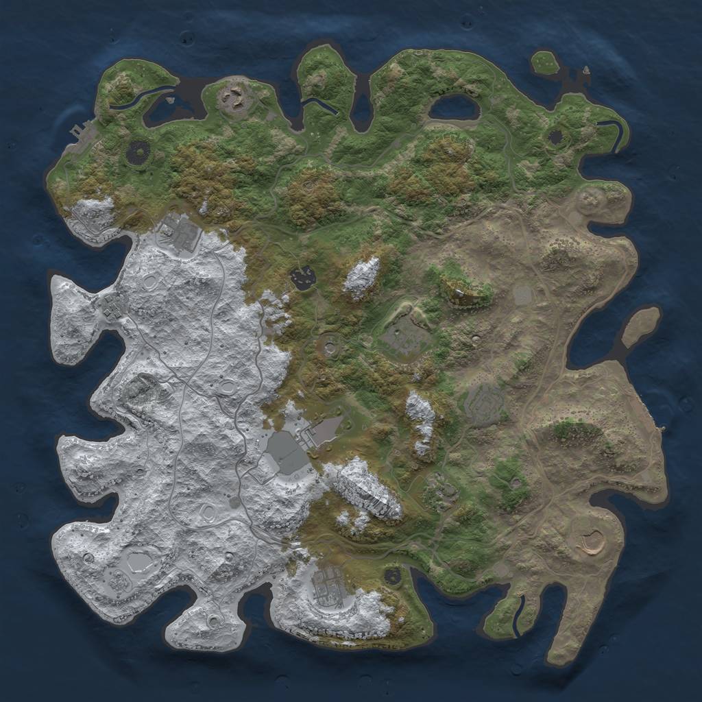 Rust Map: Procedural Map, Size: 4250, Seed: 2789029, 19 Monuments