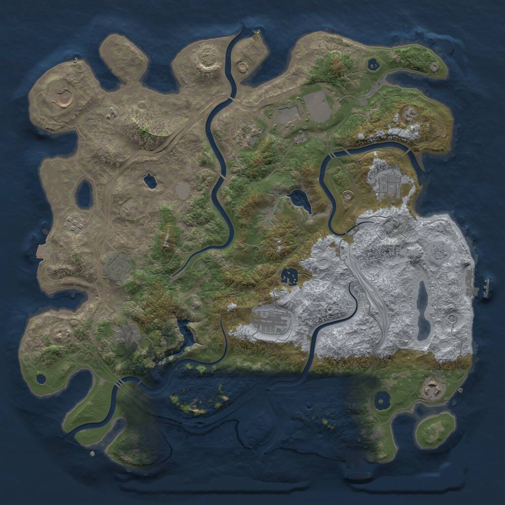 Rust Map: Procedural Map, Size: 4250, Seed: 6059355, 16 Monuments