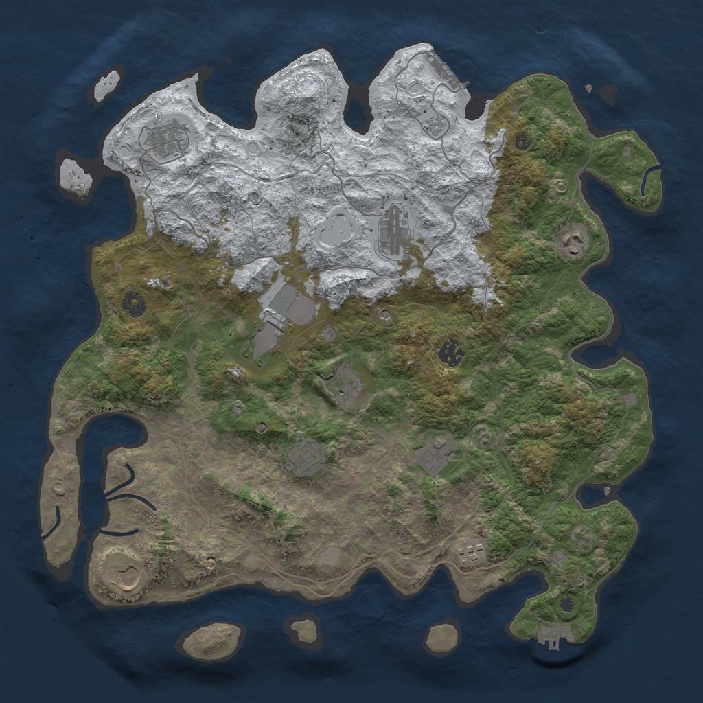 Rust Map: Procedural Map, Size: 4250, Seed: 1911105, 19 Monuments