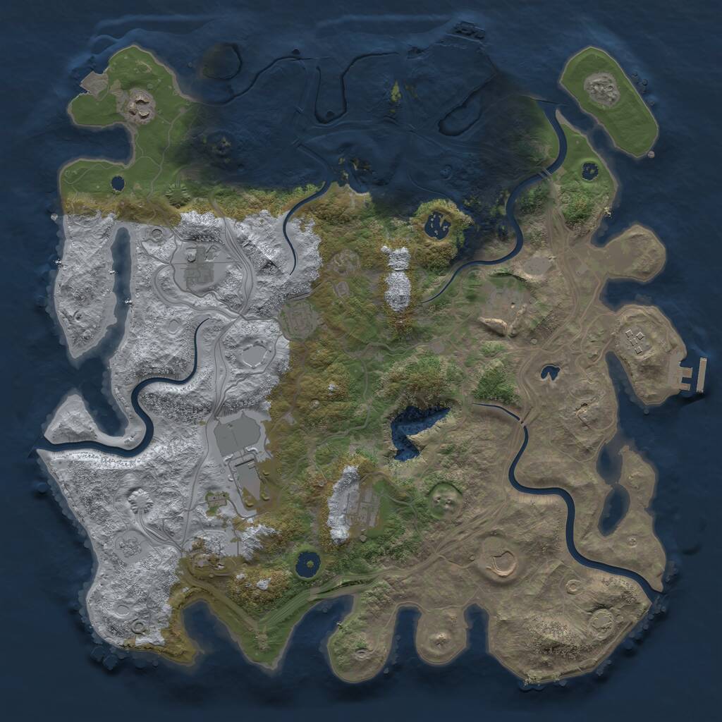 Rust Map: Procedural Map, Size: 4250, Seed: 4090761, 16 Monuments