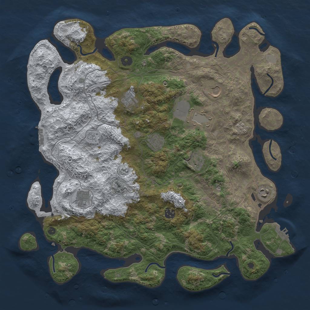Rust Map: Procedural Map, Size: 4250, Seed: 1033712, 18 Monuments