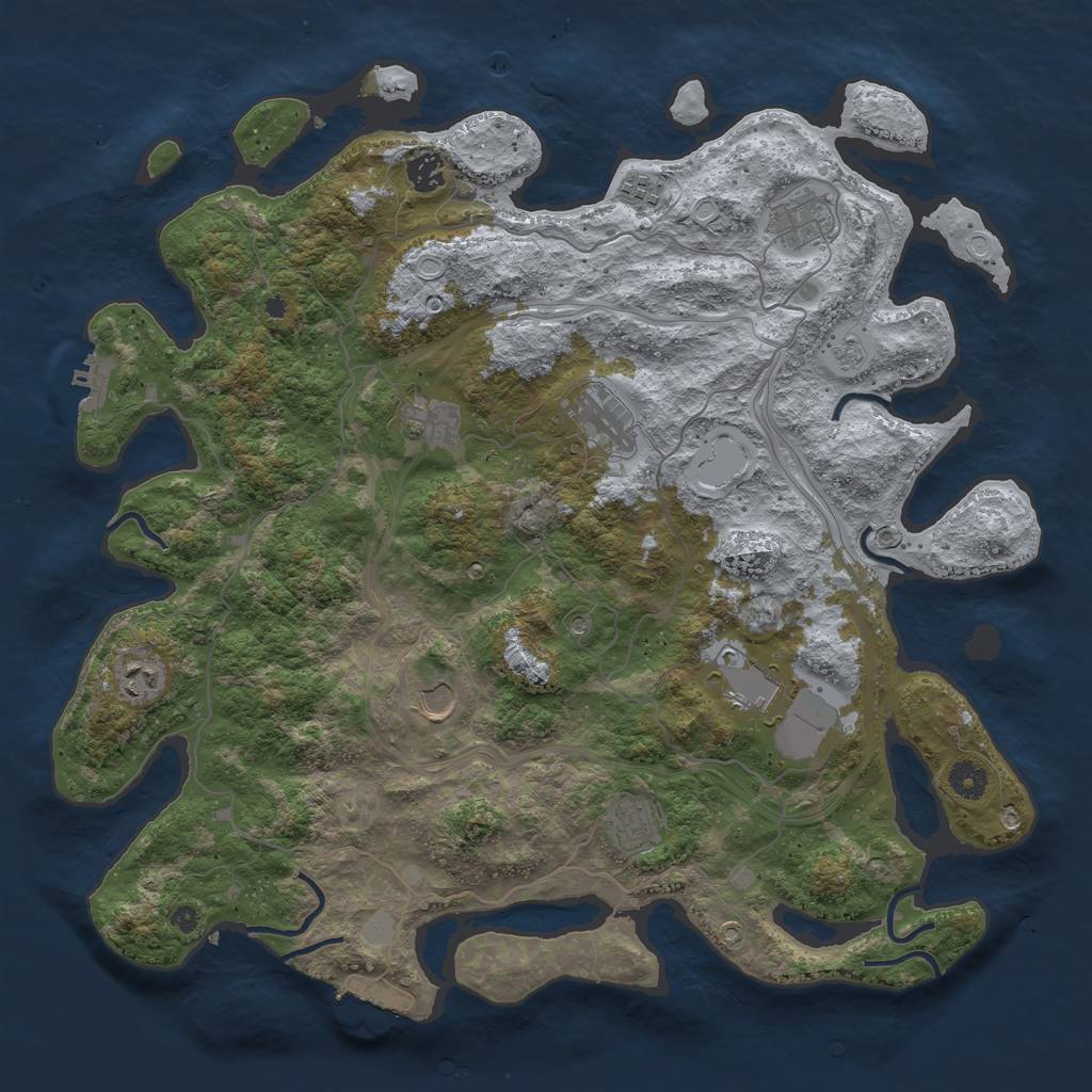 Rust Map: Procedural Map, Size: 4250, Seed: 194781, 18 Monuments