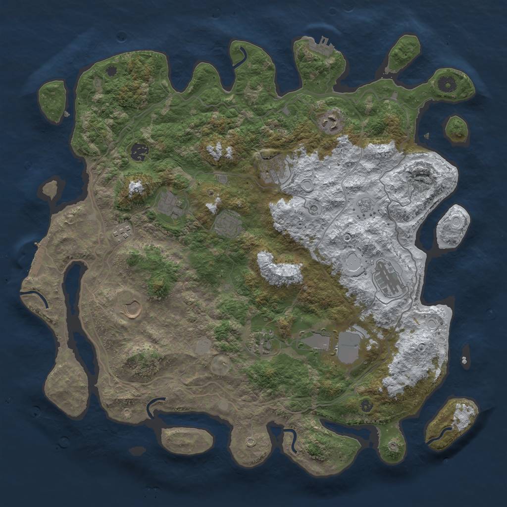 Rust Map: Procedural Map, Size: 4250, Seed: 4715476, 19 Monuments
