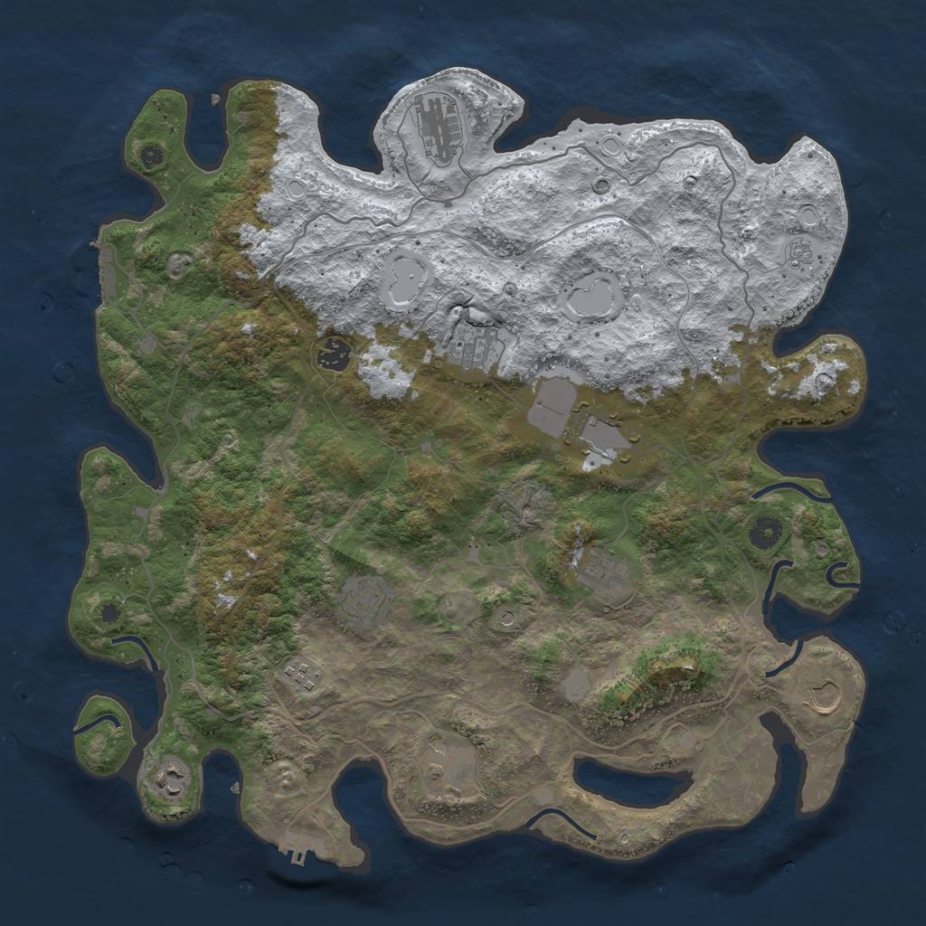Rust Map: Procedural Map, Size: 4250, Seed: 3244549, 19 Monuments