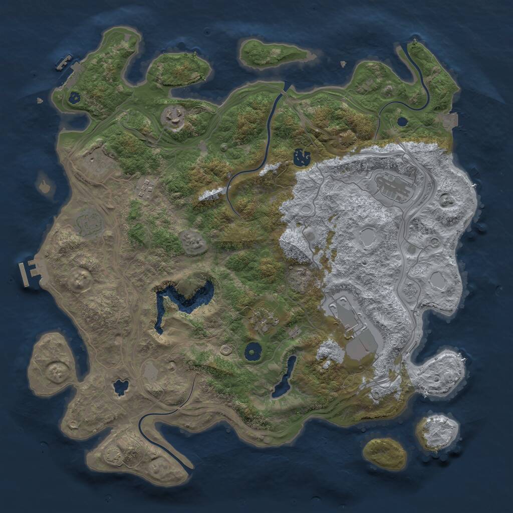 Rust Map: Procedural Map, Size: 4250, Seed: 1755102, 14 Monuments