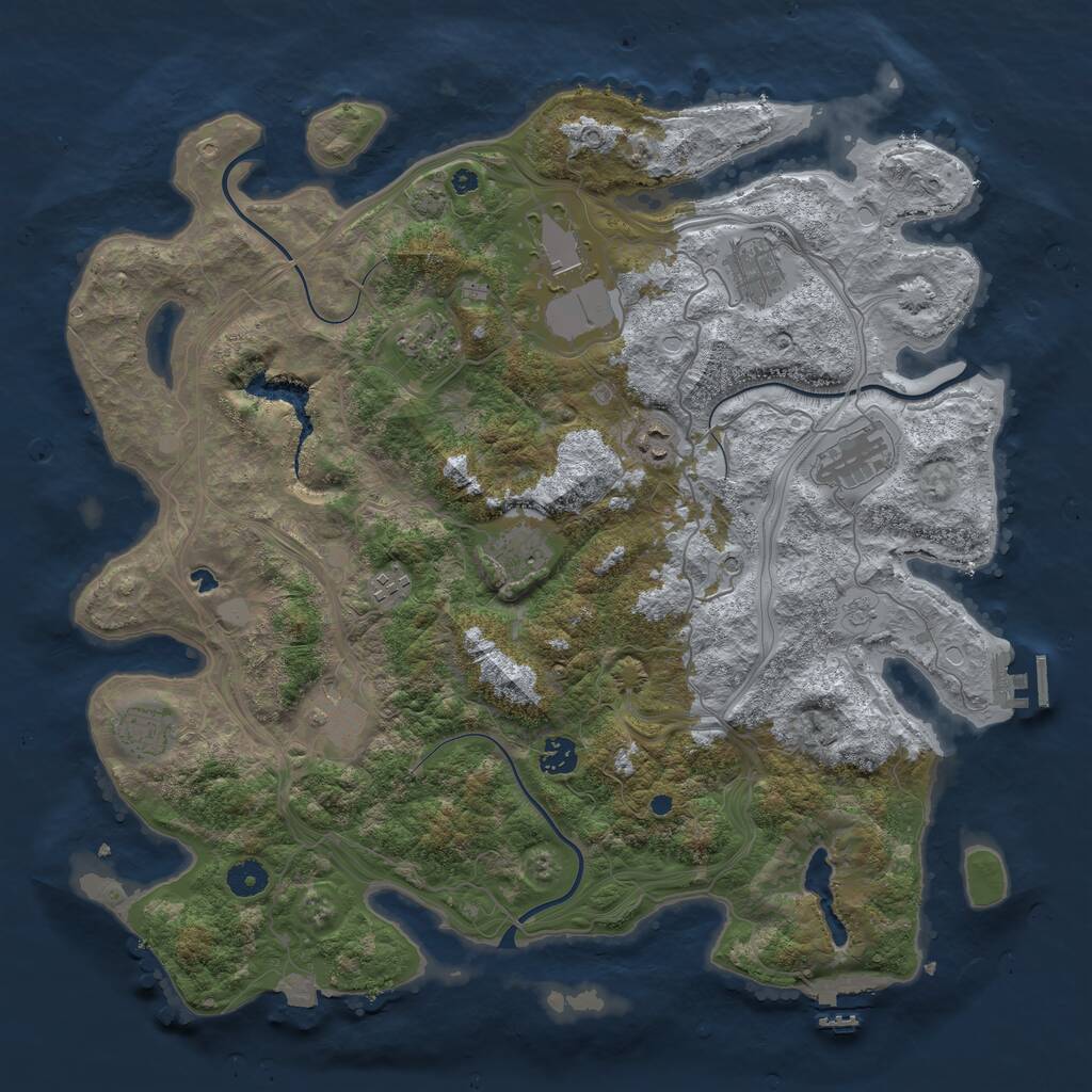Rust Map: Procedural Map, Size: 4250, Seed: 6178721, 16 Monuments