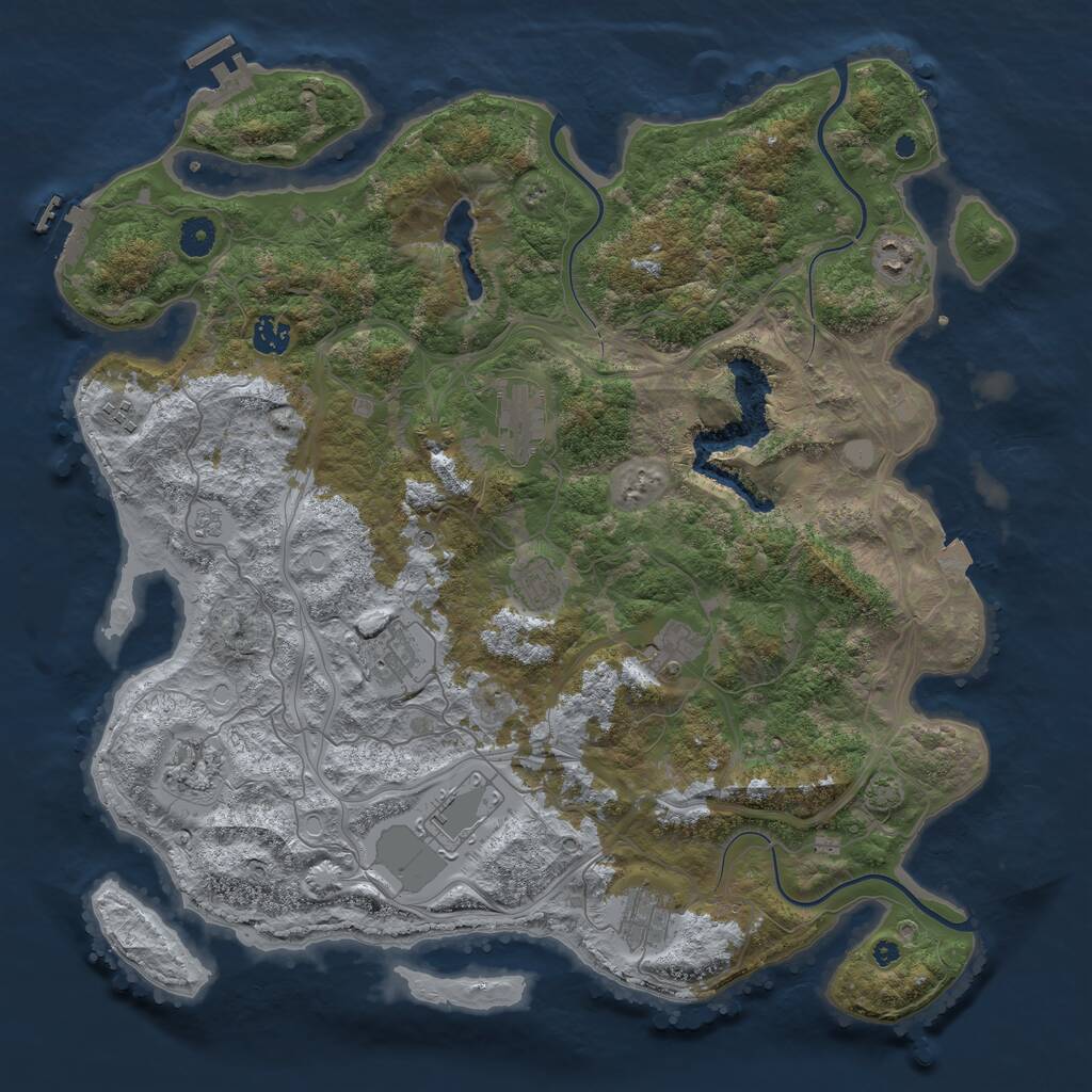 Rust Map: Procedural Map, Size: 4250, Seed: 5230703, 16 Monuments