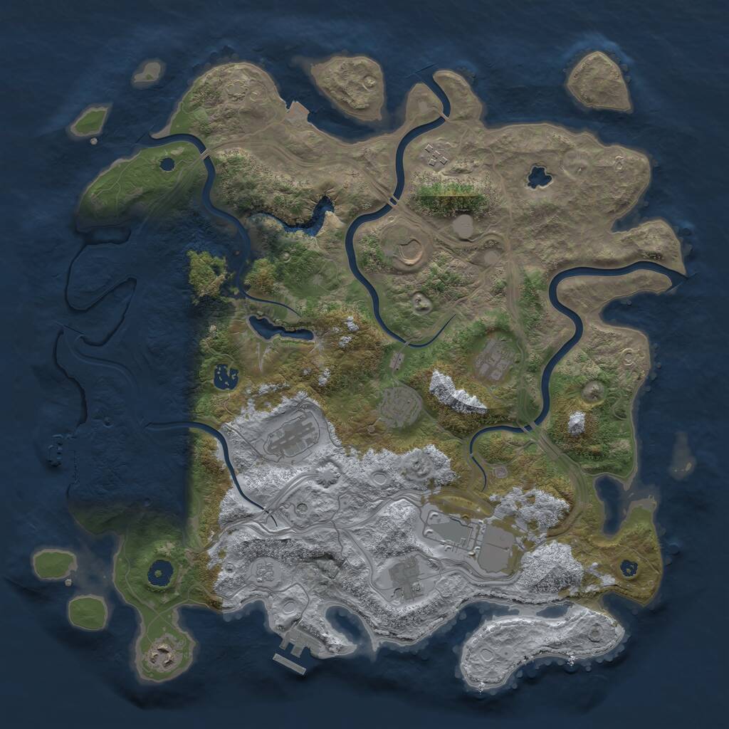 Rust Map: Procedural Map, Size: 4250, Seed: 4444134, 15 Monuments