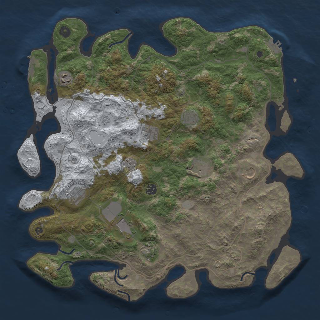 Rust Map: Procedural Map, Size: 4250, Seed: 1658621, 19 Monuments