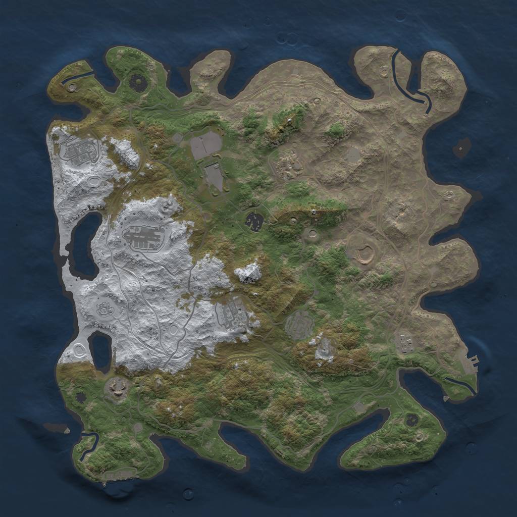 Rust Map: Procedural Map, Size: 4250, Seed: 3485723, 19 Monuments