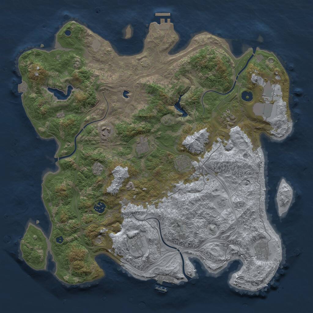 Rust Map: Procedural Map, Size: 4250, Seed: 3003617, 15 Monuments