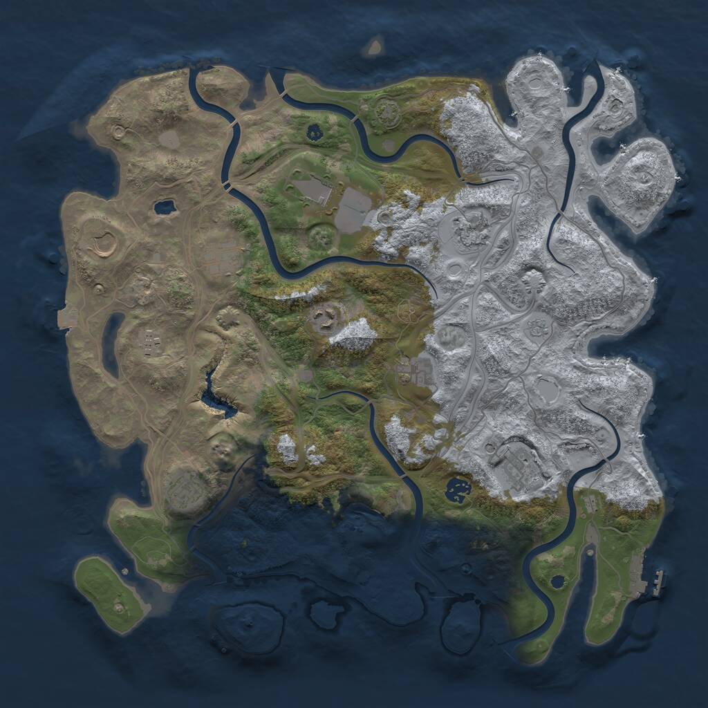 Rust Map: Procedural Map, Size: 4250, Seed: 1807350, 15 Monuments