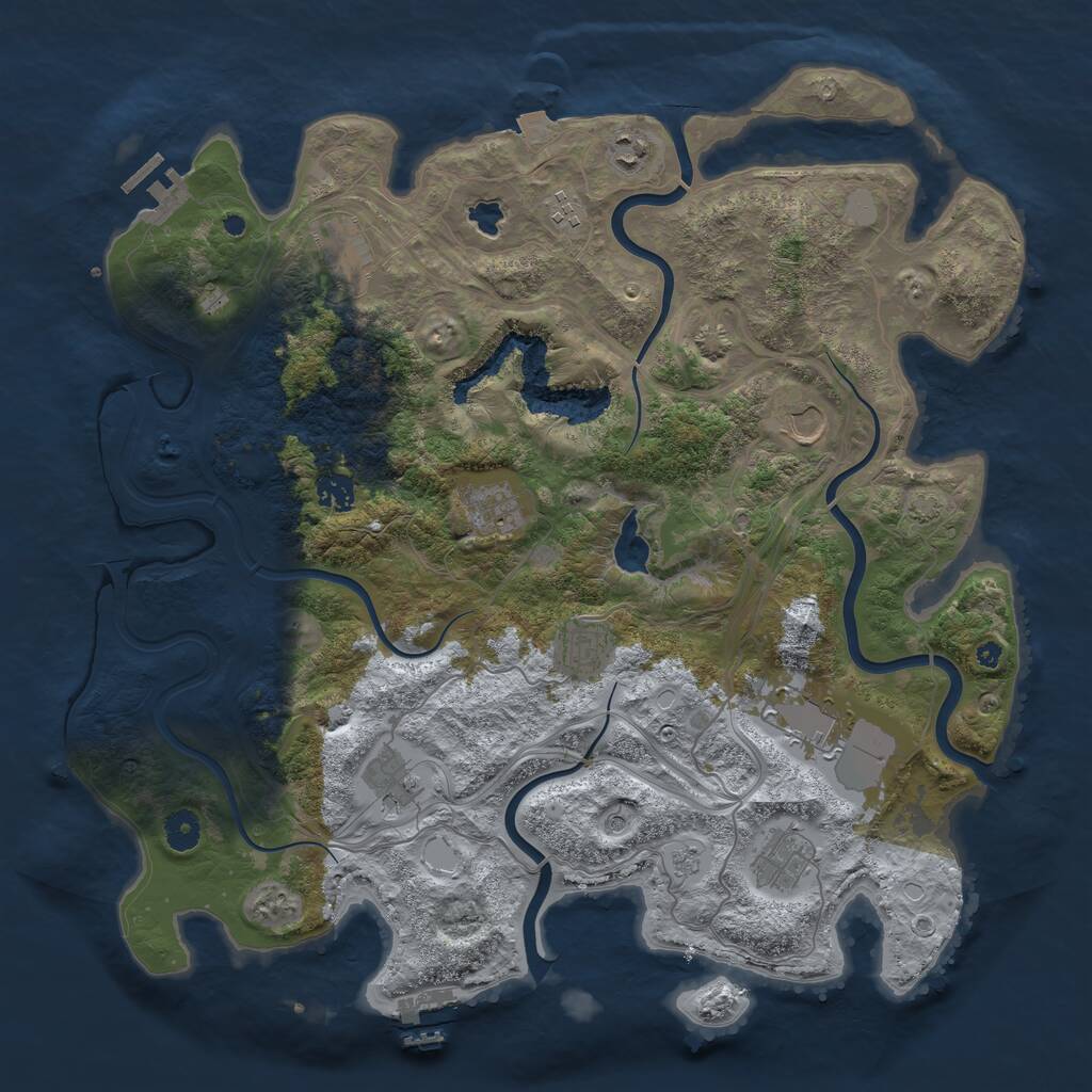 Rust Map: Procedural Map, Size: 4250, Seed: 1553457, 16 Monuments