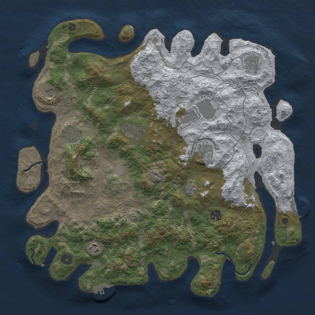 Rust Map: Procedural Map, Size: 4250, Seed: 587272, 18 Monuments