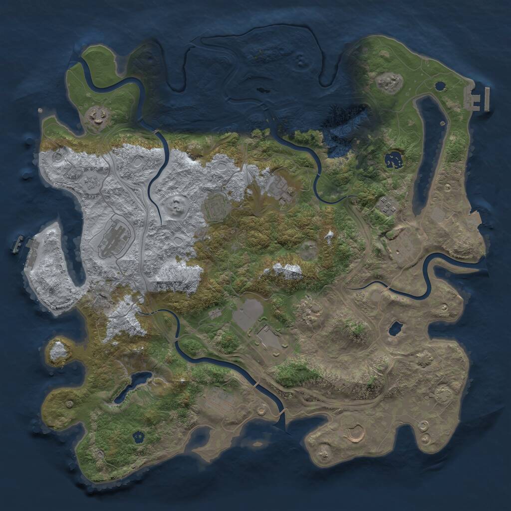 Rust Map: Procedural Map, Size: 4250, Seed: 1804638, 17 Monuments