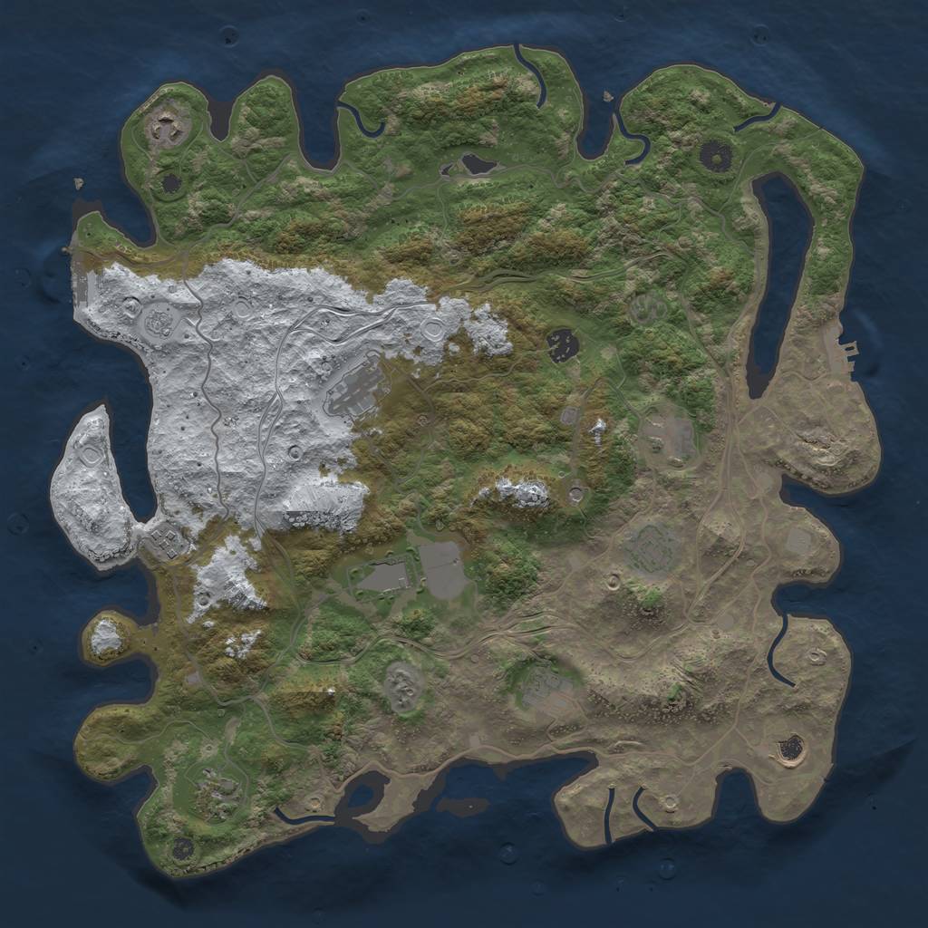 Rust Map: Procedural Map, Size: 4250, Seed: 1804638, 19 Monuments