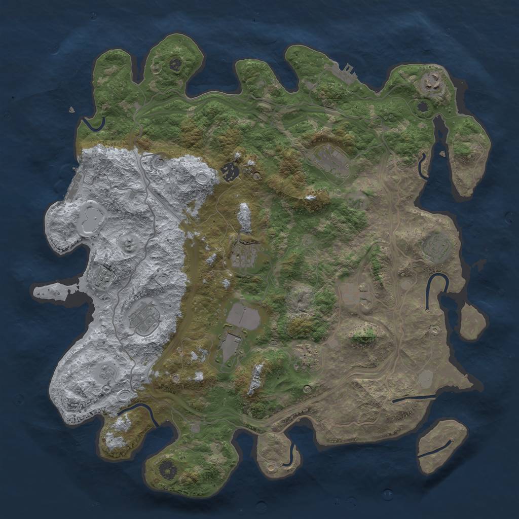 Rust Map: Procedural Map, Size: 4250, Seed: 5075520, 19 Monuments