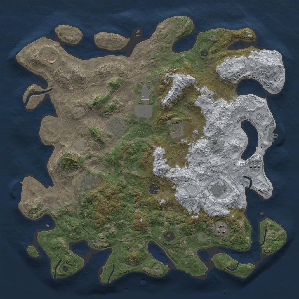 Rust Map: Procedural Map, Size: 4250, Seed: 3793983, 18 Monuments