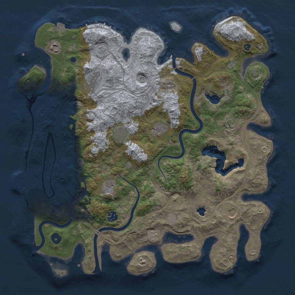 Rust Map: Procedural Map, Size: 4250, Seed: 2934083, 14 Monuments