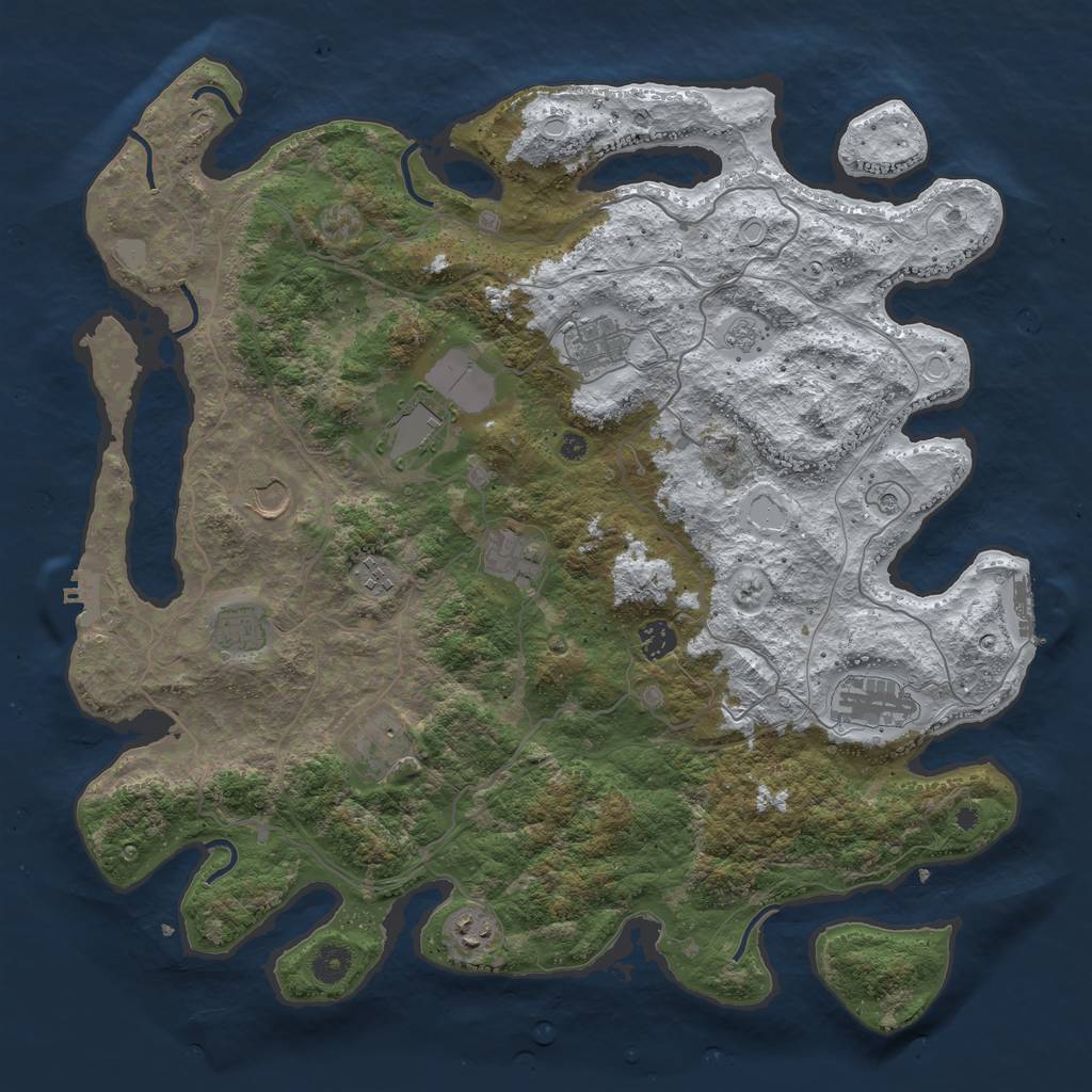 Rust Map: Procedural Map, Size: 4250, Seed: 4475027, 19 Monuments