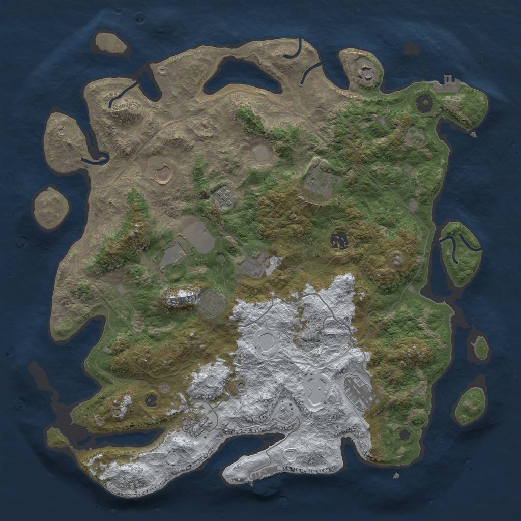 Rust Map: Procedural Map, Size: 4250, Seed: 4663155, 19 Monuments