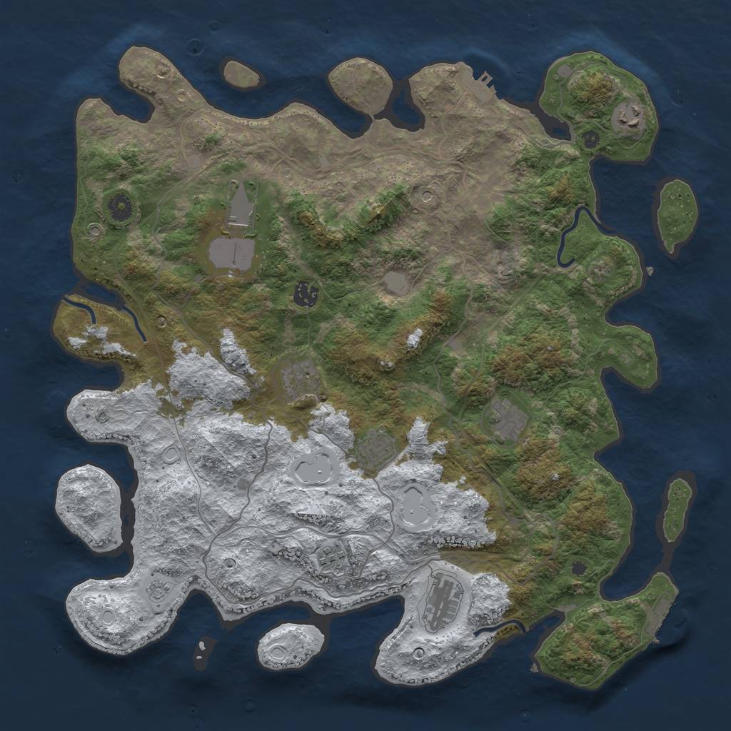 Rust Map: Procedural Map, Size: 4250, Seed: 4328356, 17 Monuments