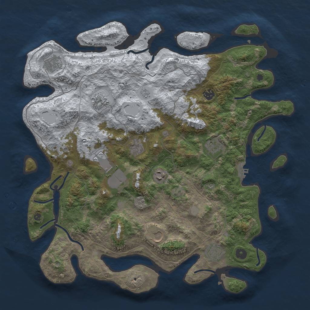 Rust Map: Procedural Map, Size: 4250, Seed: 4597119, 18 Monuments