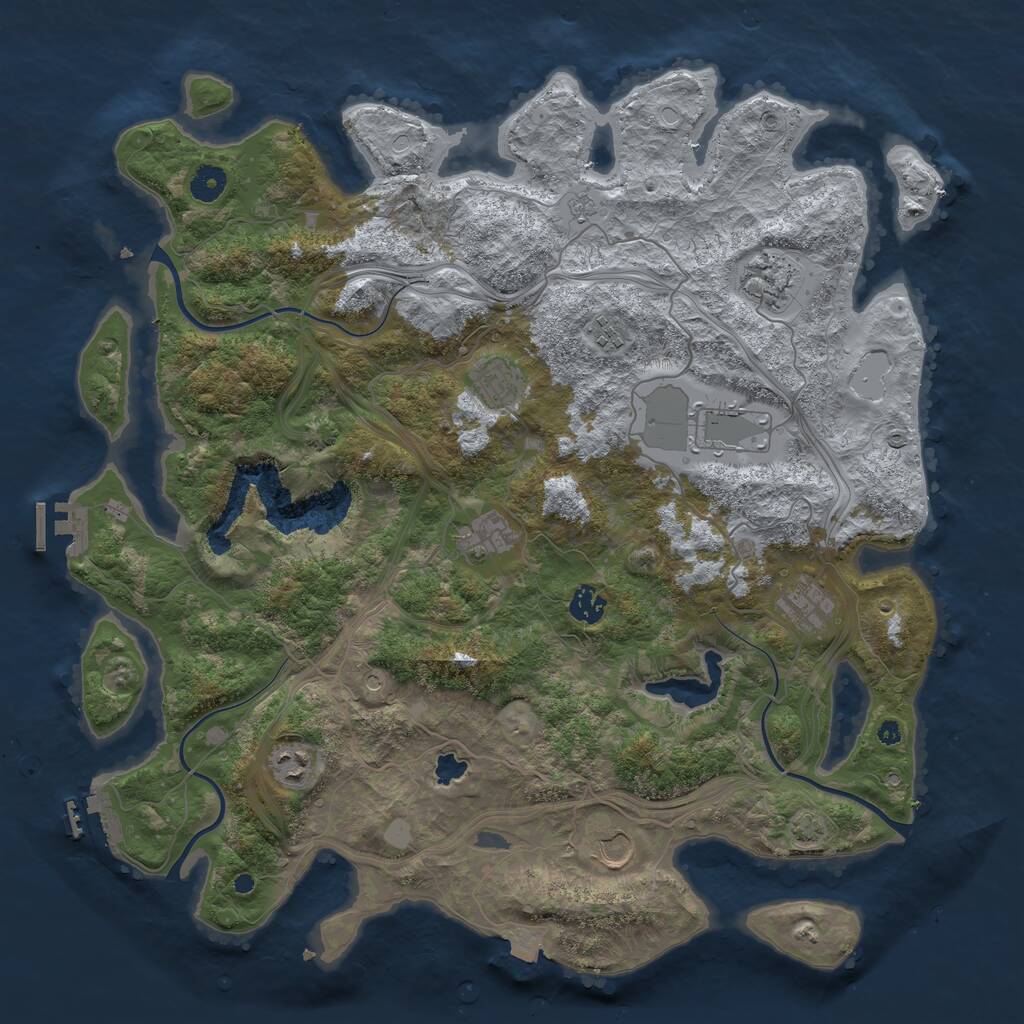 Rust Map: Procedural Map, Size: 4250, Seed: 1558696, 15 Monuments