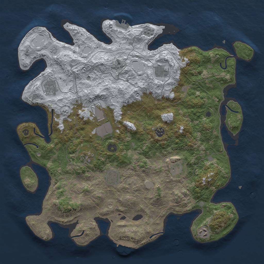 Rust Map: Procedural Map, Size: 4250, Seed: 752224, 18 Monuments