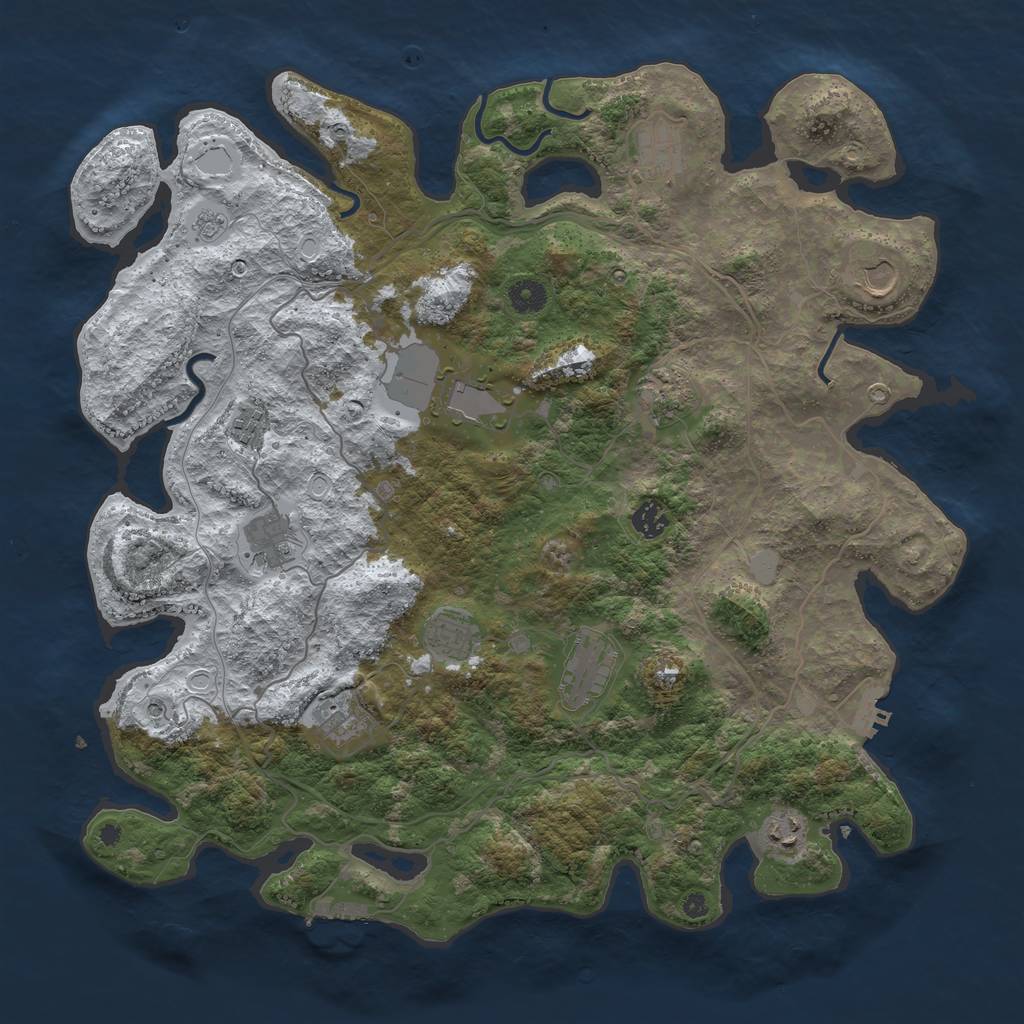 Rust Map: Procedural Map, Size: 4250, Seed: 4046367, 20 Monuments