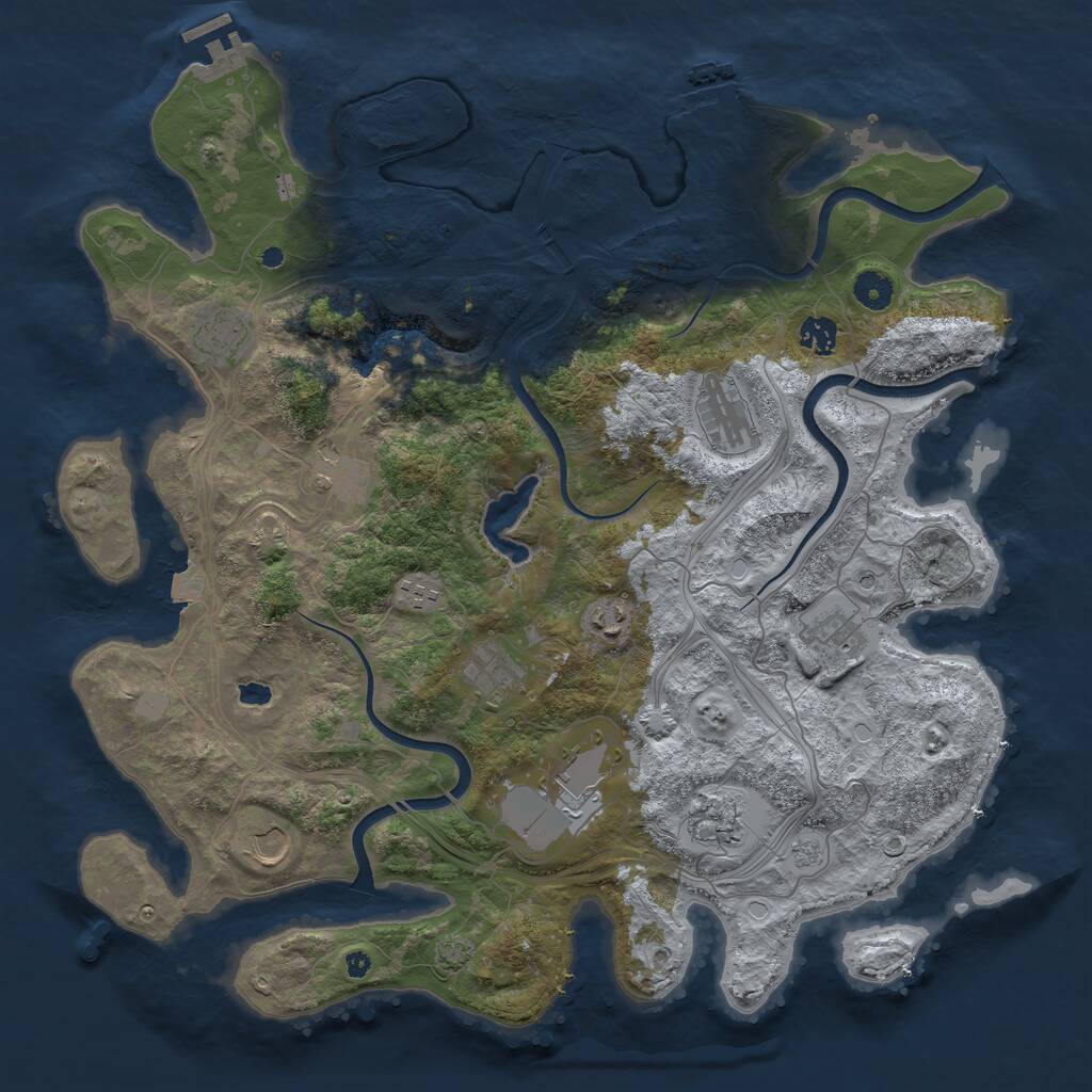 Rust Map: Procedural Map, Size: 4250, Seed: 2766181, 17 Monuments