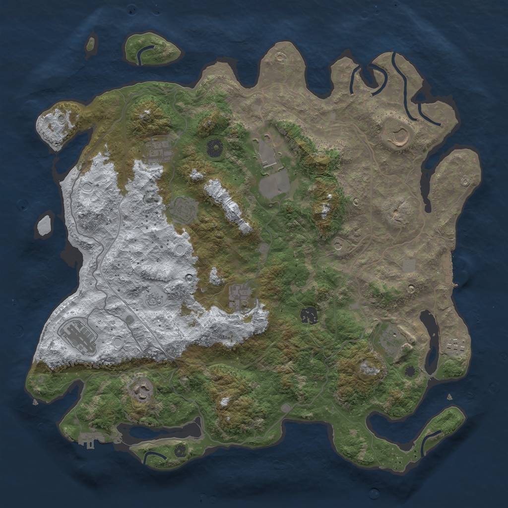 Rust Map: Procedural Map, Size: 4250, Seed: 3739370, 19 Monuments