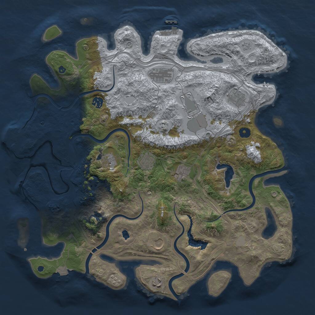 Rust Map: Procedural Map, Size: 4250, Seed: 2464655, 16 Monuments