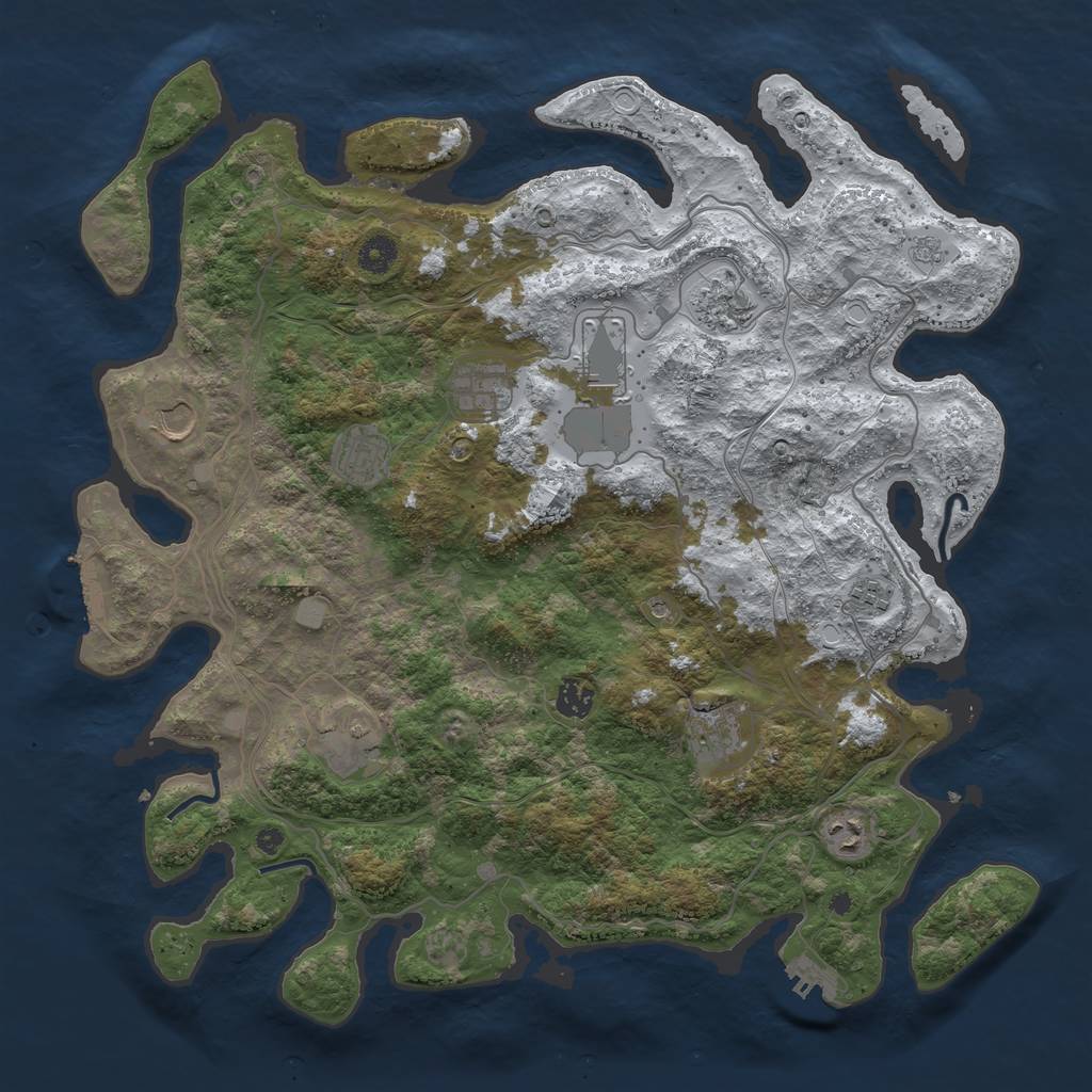 Rust Map: Procedural Map, Size: 4250, Seed: 110950, 19 Monuments