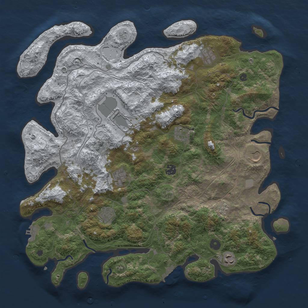 Rust Map: Procedural Map, Size: 4250, Seed: 5683745, 18 Monuments