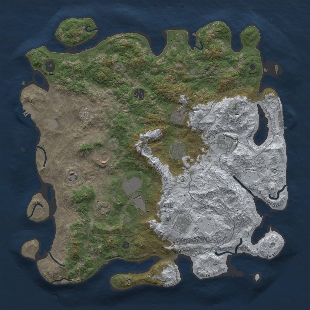 Rust Map: Procedural Map, Size: 4250, Seed: 5497178, 19 Monuments