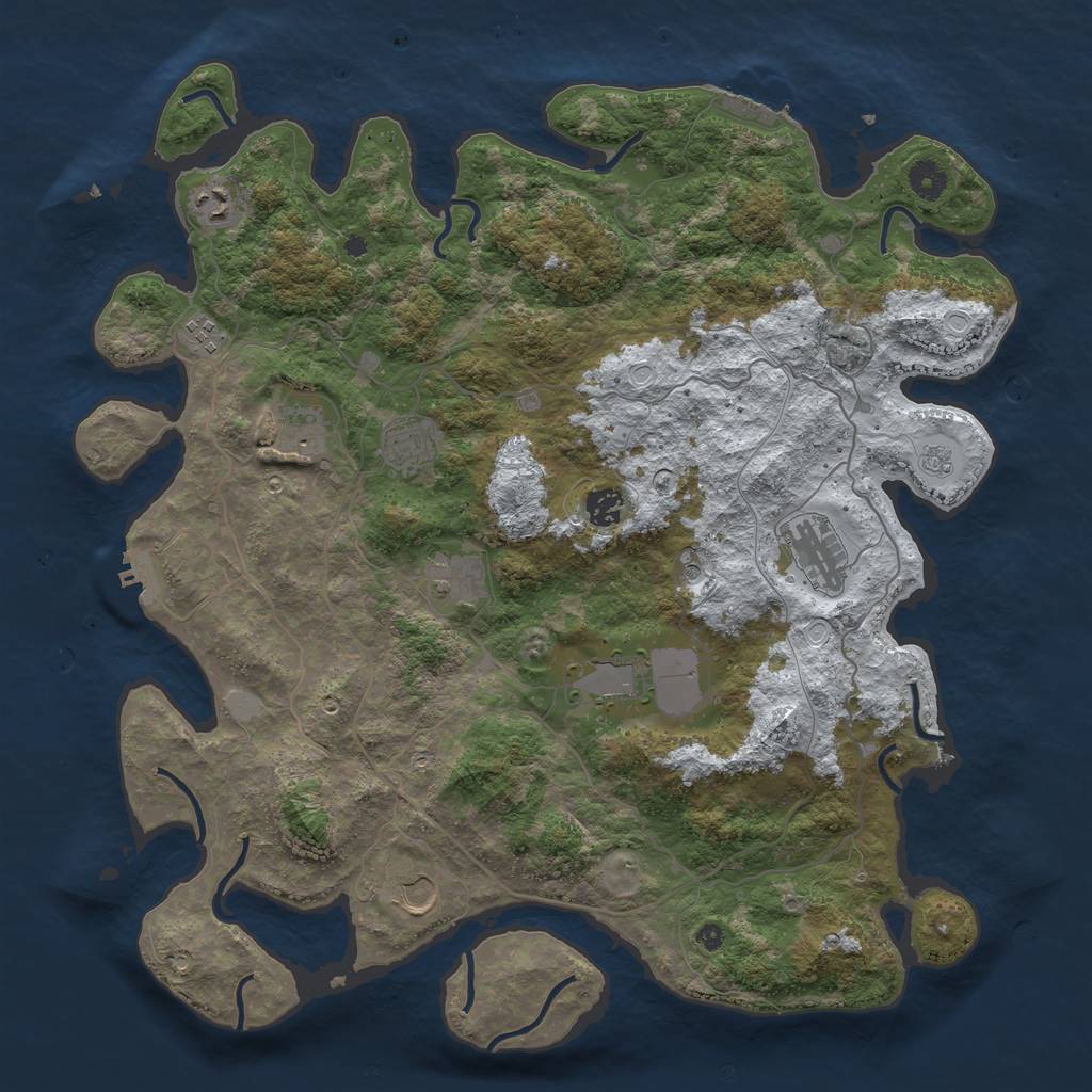 Rust Map: Procedural Map, Size: 4250, Seed: 2205740, 18 Monuments