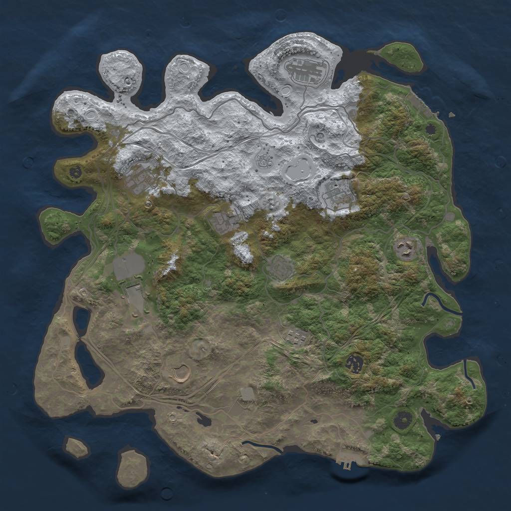 Rust Map: Procedural Map, Size: 4250, Seed: 2974051, 19 Monuments