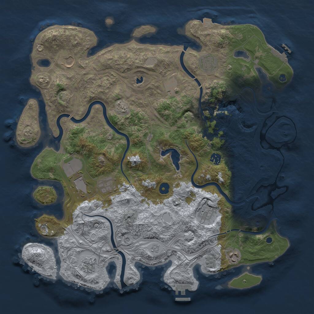 Rust Map: Procedural Map, Size: 4250, Seed: 3504641, 16 Monuments