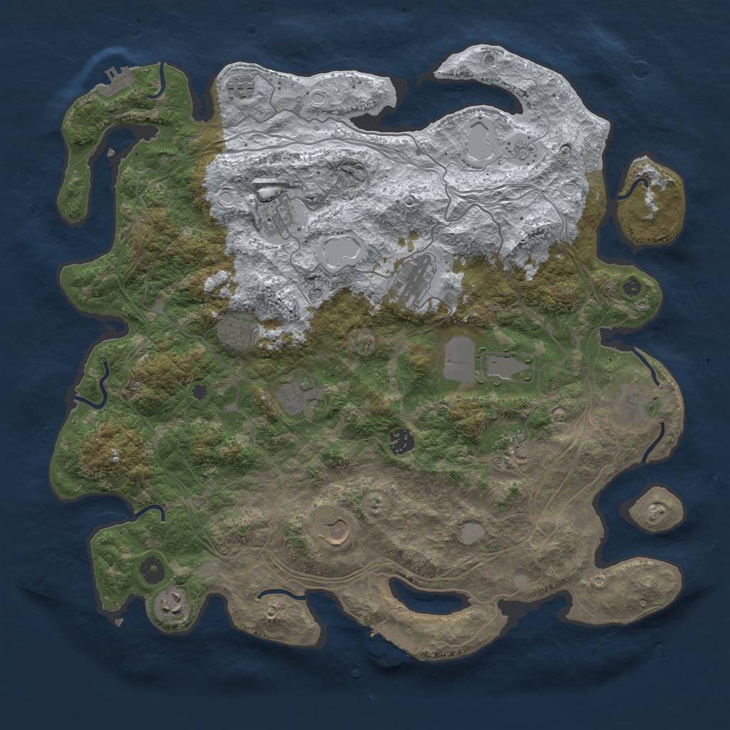 Rust Map: Procedural Map, Size: 4250, Seed: 2466349, 20 Monuments