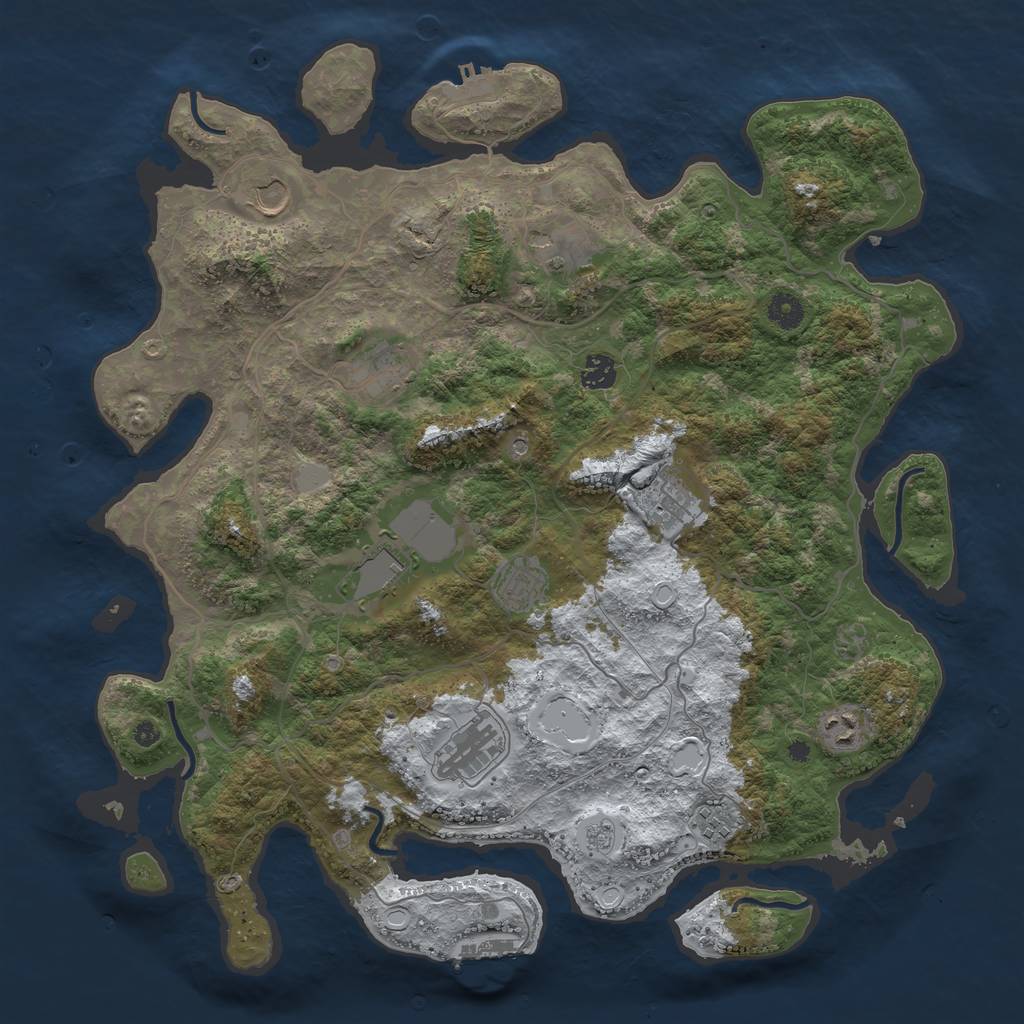 Rust Map: Procedural Map, Size: 4250, Seed: 4473202, 19 Monuments