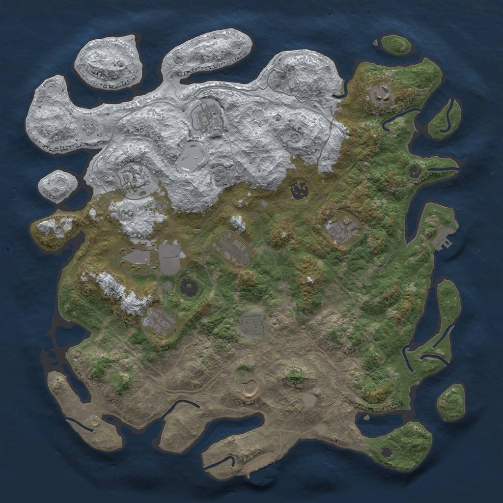 Rust Map: Procedural Map, Size: 4250, Seed: 4102276, 20 Monuments