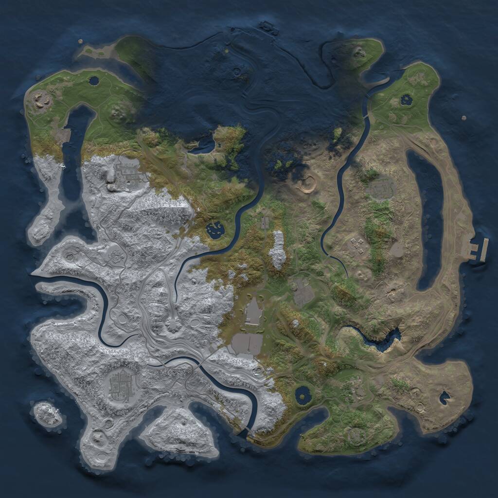 Rust Map: Procedural Map, Size: 4250, Seed: 3262180, 16 Monuments