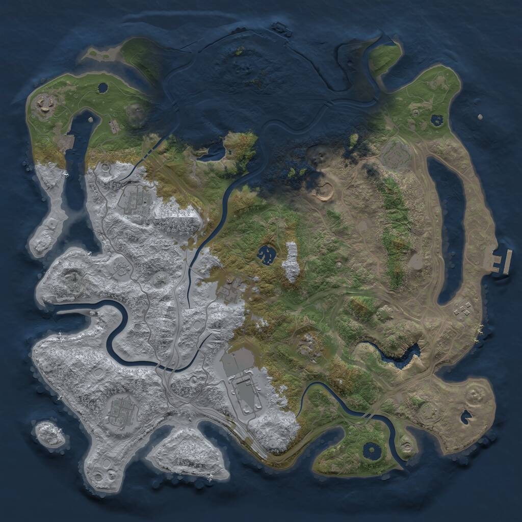 Rust Map: Procedural Map, Size: 4250, Seed: 3262180, 16 Monuments